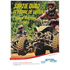 Sortie quad à St Pierre de Vassols le samedi 14 octobre