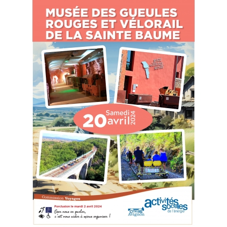 Musée des Gueules Rouges et vélorail de la Sainte Baume - samedi 20 avril 2024